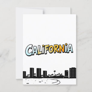 Postal con estilo cómic de California