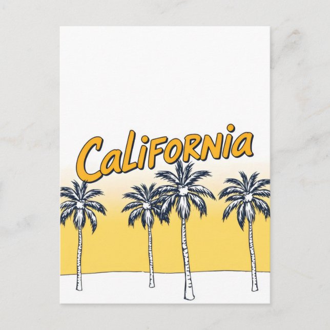 Postal con estilo cómic de California (Anverso)