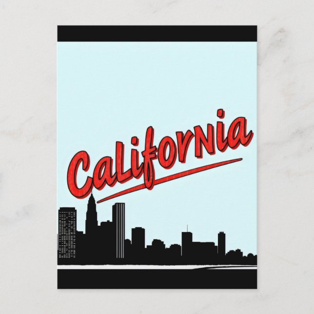 Postal con estilo cómic de California (Anverso)