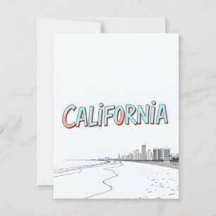 Postal con estilo cómic de California