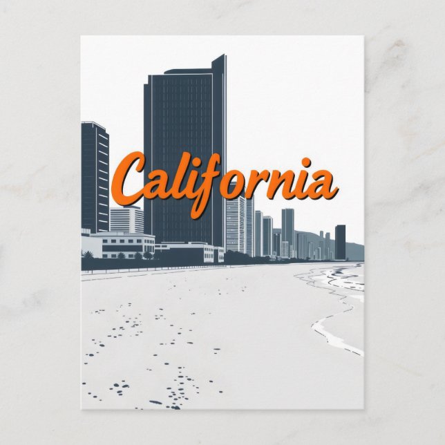 Postal con estilo cómic de California (Anverso)