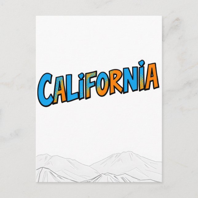 Postal con estilo cómic de California (Anverso)
