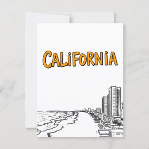 Postal con estilo cómic de California