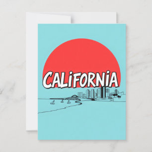 Postal con estilo cómic de California