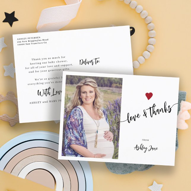 Postal con foto de agradecimiento para la ducha de (Subido por el creador)