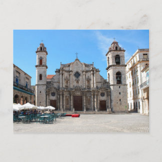 Postal con foto de la Catedral de La Habana