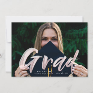 Postal con foto de la invitación de graduación de