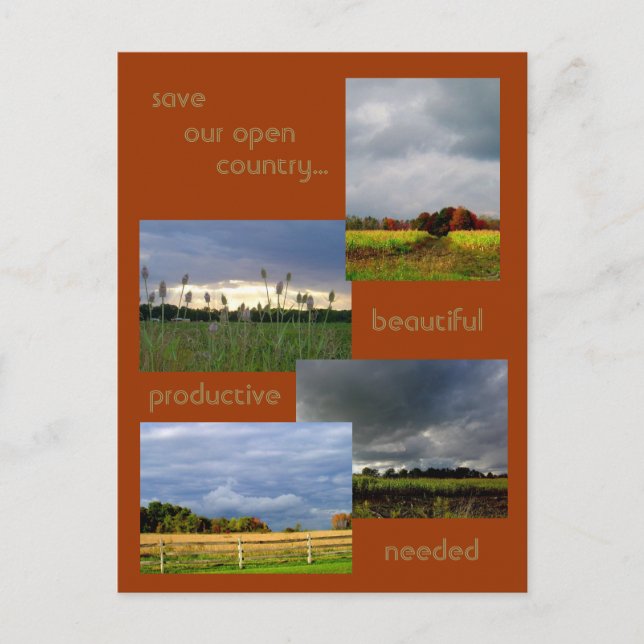 Postal con foto de las tierras de cultivo de Estad (Anverso)