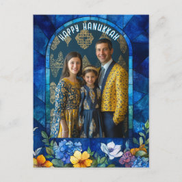 Postal Con foto 🕎 Feliz Hanukkah, vidrios manchados