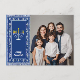 Postal Con foto🕎 Feliz Janucá, Menorá, personalizable