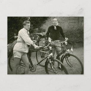 Postal con foto vintage para ciclistas