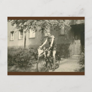 Postal con foto vintage para ciclistas