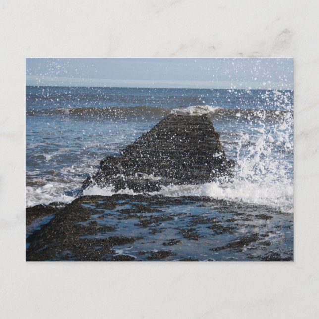 Postal con fotografía del mar duro (Anverso)