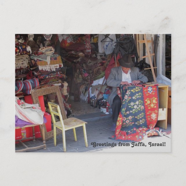 Postal con fotografía en el mercado de pulgas de J (Anverso)