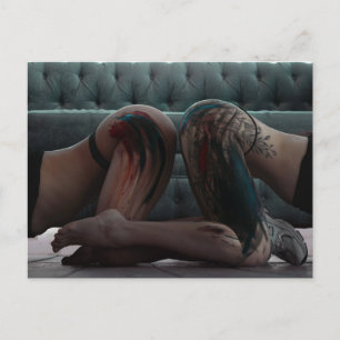 Postal con fotos de damas pintadas