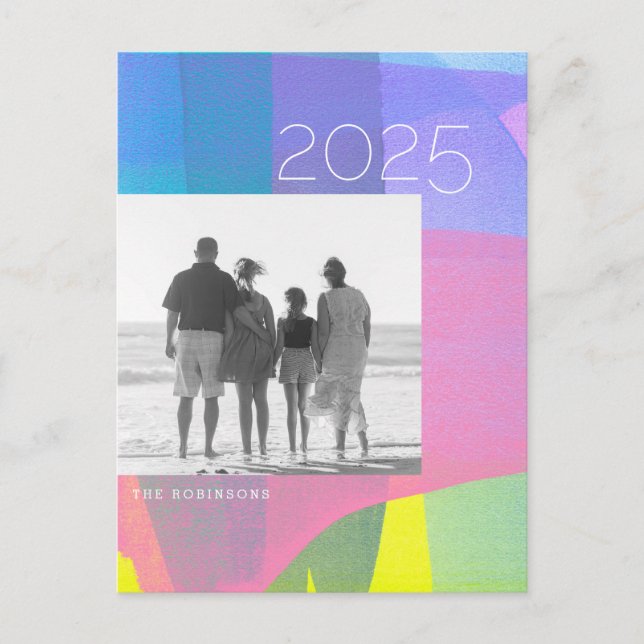 Postal con fotos de las capas pintadas 2025 de Año (Anverso)