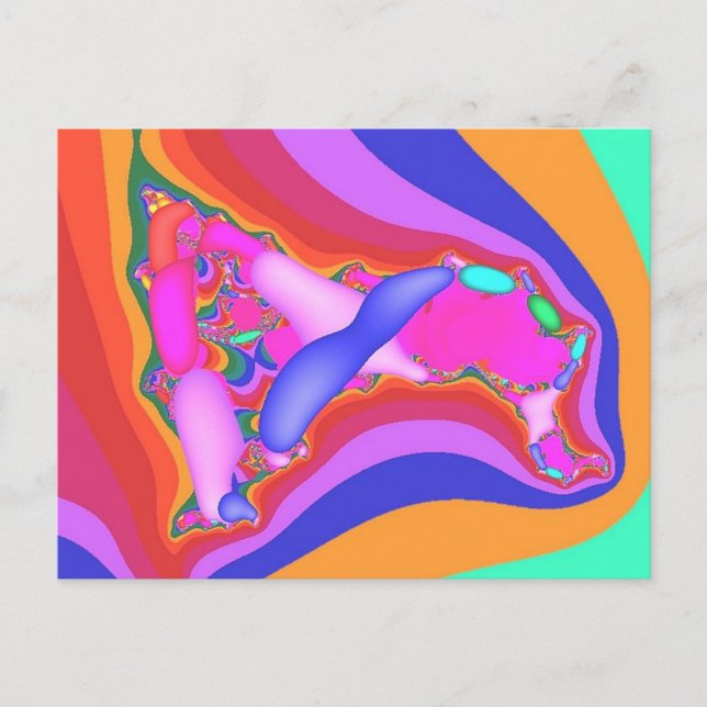postal con fractal parecido a una mujer (Anverso)