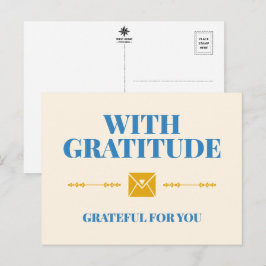 Postal Con Gratitud Agradecido por Tipografía