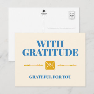 Postal Con Gratitud Agradecido por Tipografía