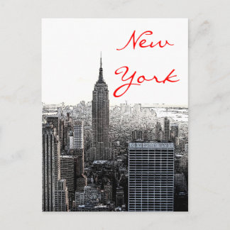 Postal con guión de arte pop de Nueva York