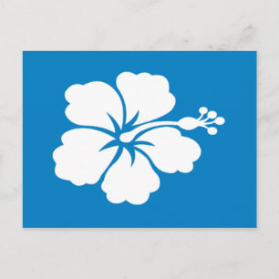 Postal con hibiscus azul-blanco