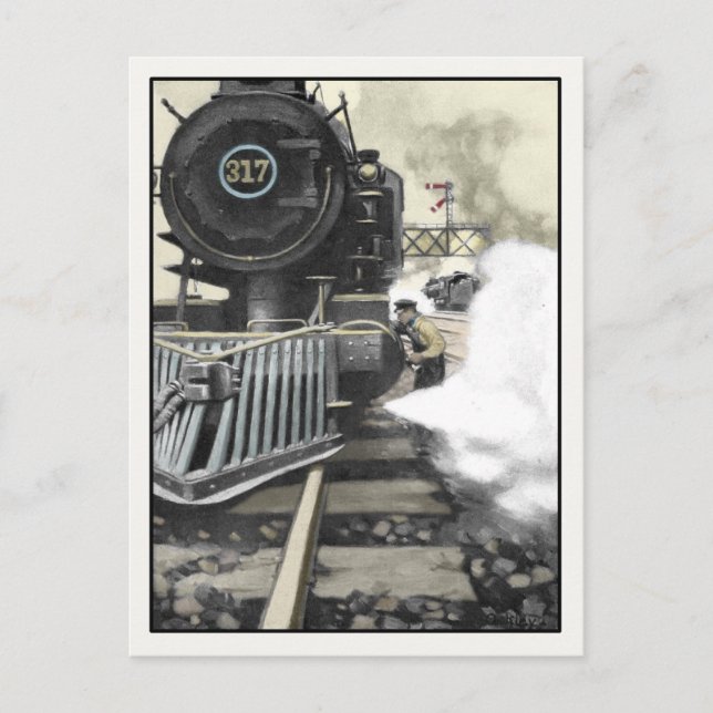 Postal con Ilustracion de Vintage Railway (Anverso)