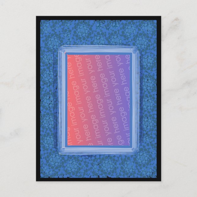 Postal con imagen azul mosaico (Anverso)