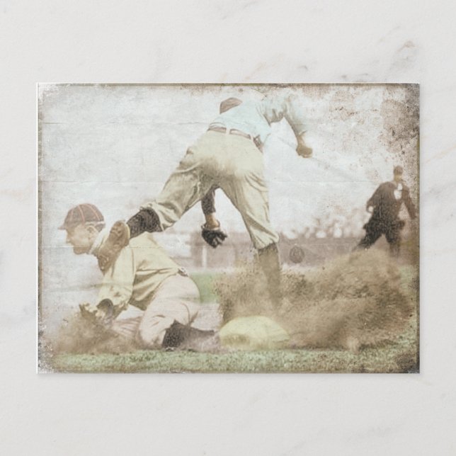 Postal con imprenta de béisbol vintage (Anverso)