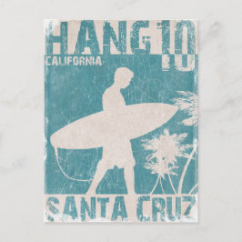 Postal con impresión de surfista de Santa Cruz