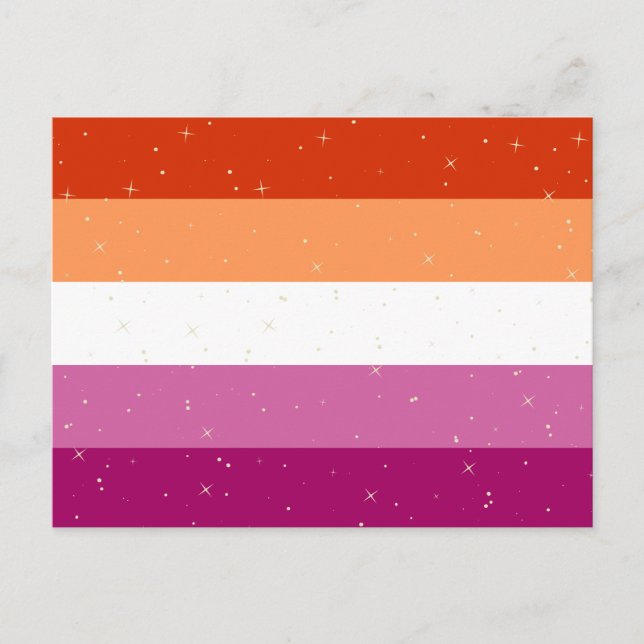 Postal con la bandera del orgullo lésbico (Anverso)
