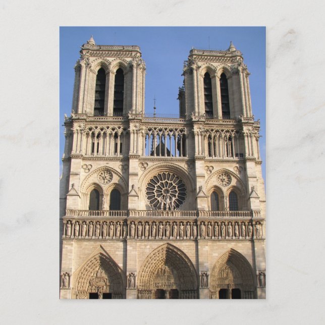 Postal con la catedral del Notre Dame de Paris (Anverso)