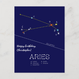 Postal con la Constelación Zodiacal Aries