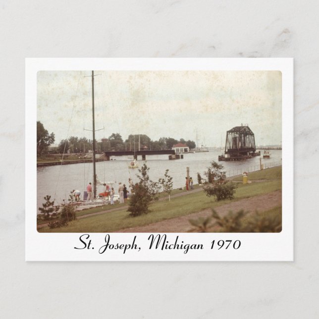 Postal con la foto de Retro St. Joseph Michigan (Anverso)