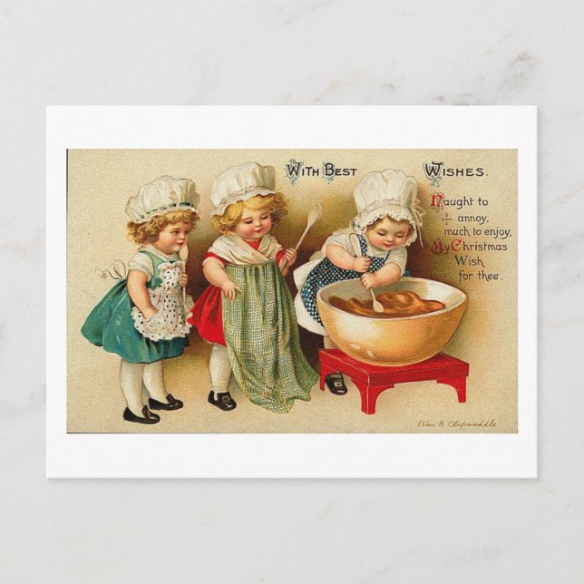 Postal Con la mejor carta de horneado para niños (Anverso)