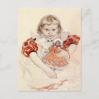 Postal con la pintura de Carl Larsson