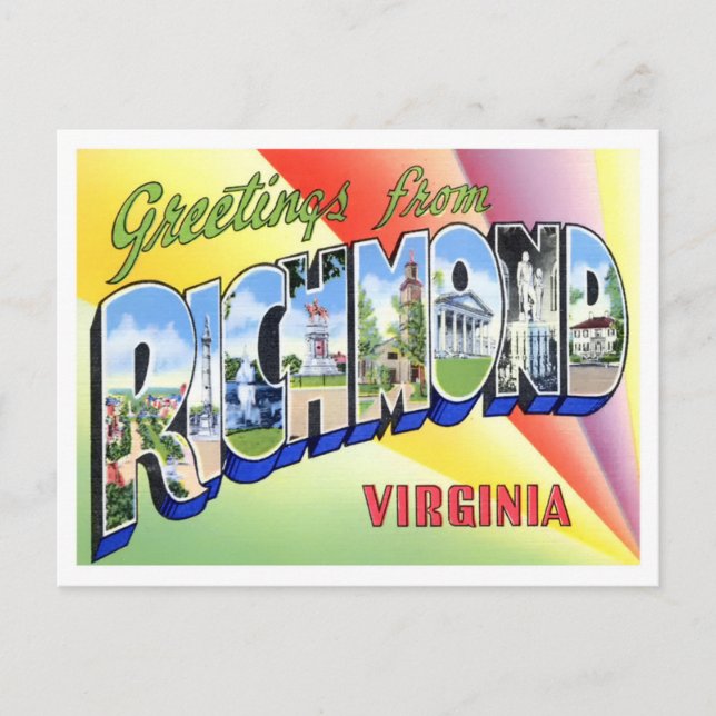 Postal con las letras grandes de Virginia (Anverso)