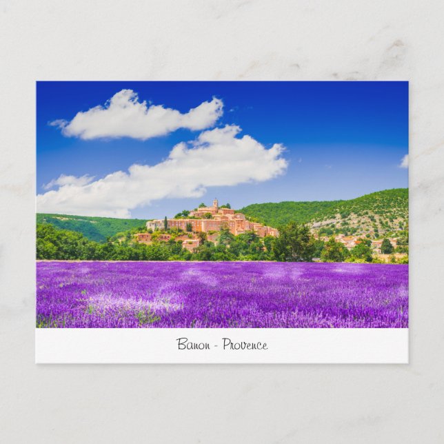 Postal con lavanda en Banon Provence (Anverso)