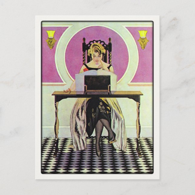 Postal con lectura de Chica de época (Anverso)