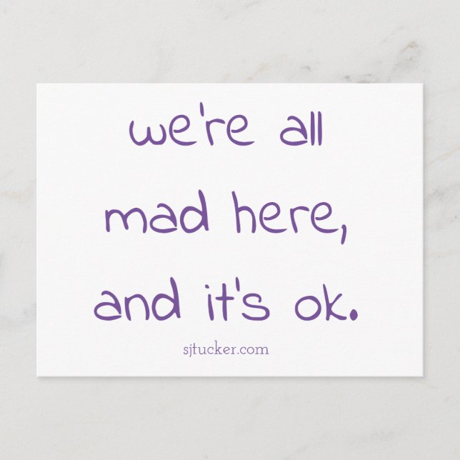 Postal con letras de "Cheshire Kitten" (Anverso)