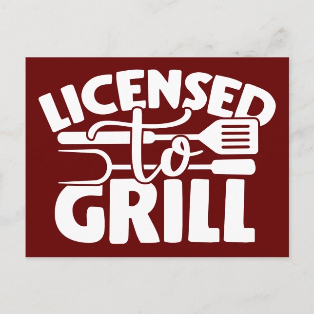 Postal Con Licencia Para Grill (Anverso)