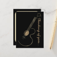 Postal con logotipo de guitarra acústica