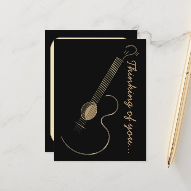 Postal con logotipo de guitarra acústica (Anverso/Reverso In Situ)