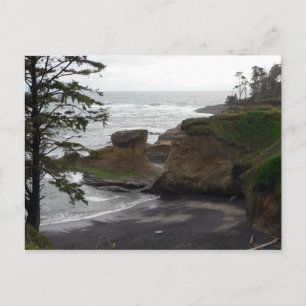 Postal "Con marea baja en la bahía de Depoe, Oregó