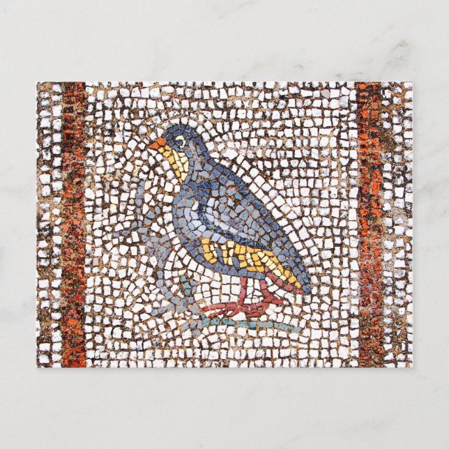 Postal con mosaic para aves de Kos (Anverso)
