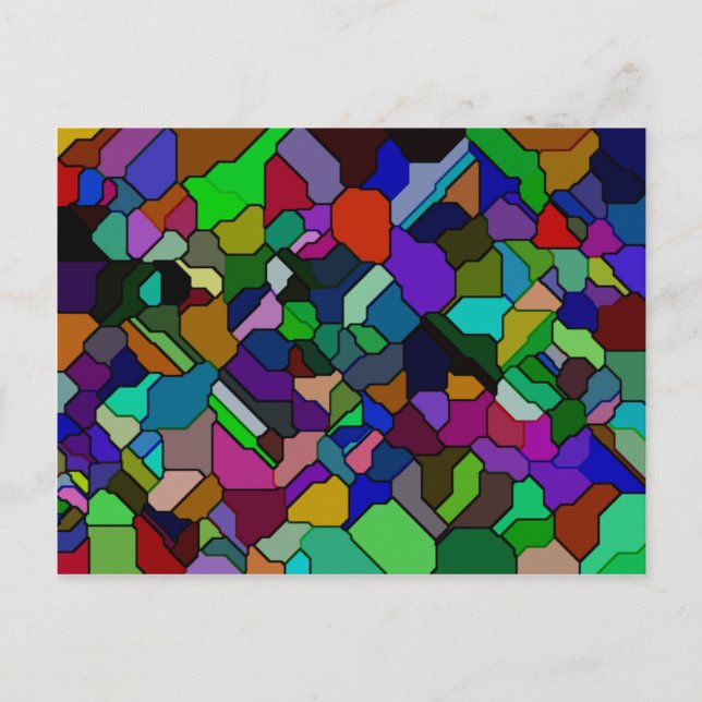 Postal con mosaico inclinado de vidrio manchado (Anverso)