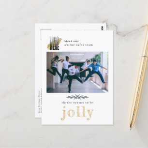 Postal con Navidades de Jolly, logo moderno de la 