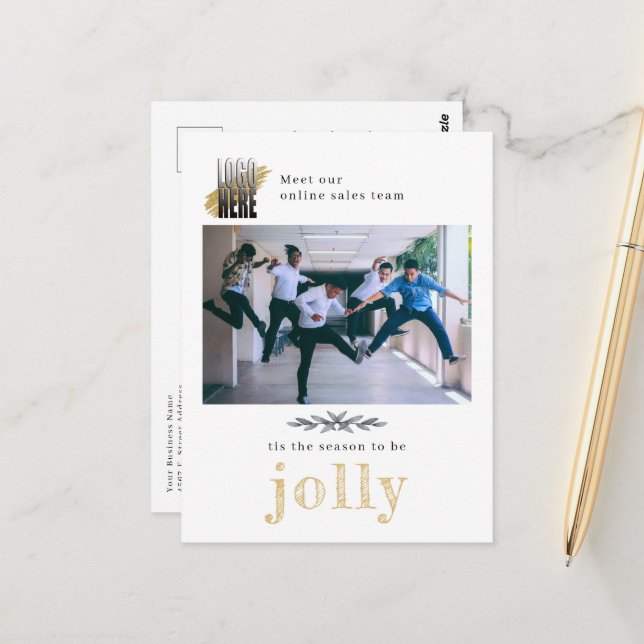 Postal con Navidades de Jolly, logo moderno de la  (Anverso/Reverso In Situ)