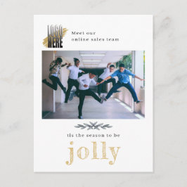 Postal con Navidades de Jolly, logo moderno de la 