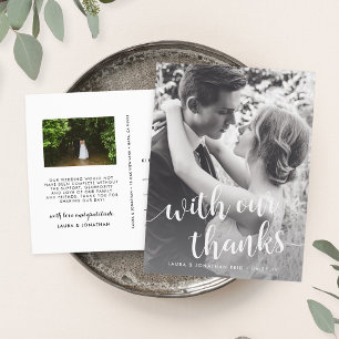 Postal Con nuestro agradecimiento   Foto Boda Gracias