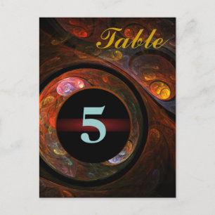 Postal con número de tabla de conexión fluida